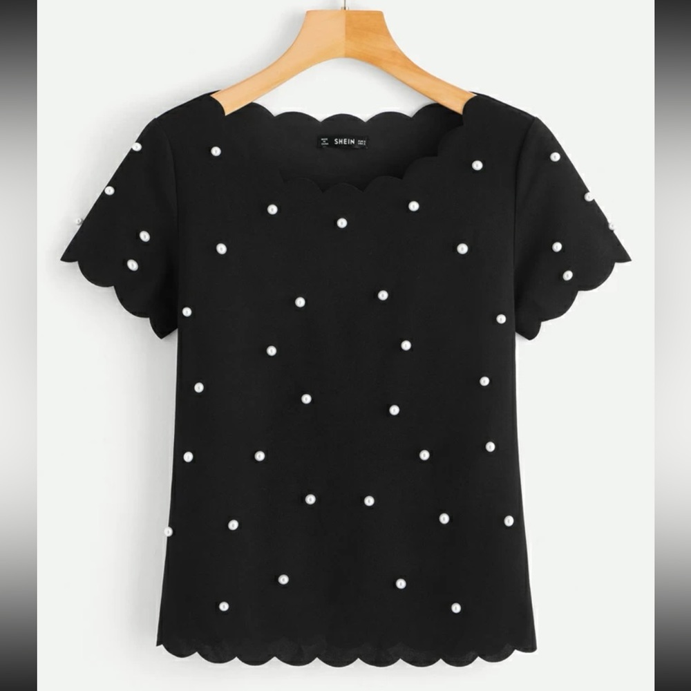 Shein Pearl Detail Top